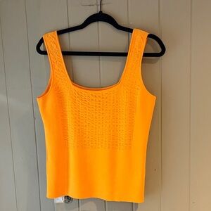 Vibrant Orange Uniqlo 100% Cotton Women's Top